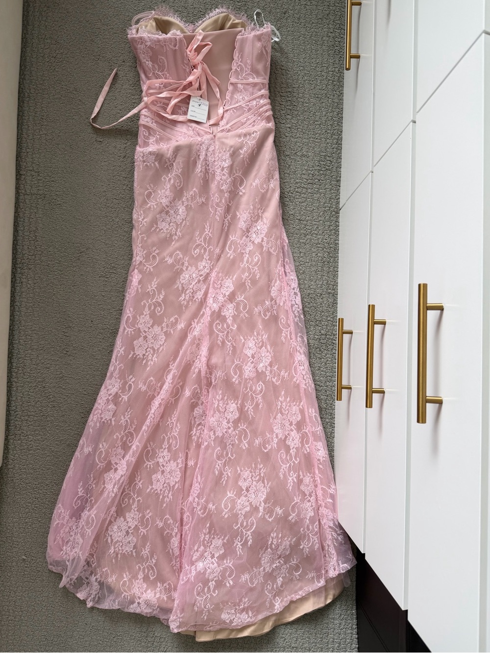 Serene Hill Blush Pink Lace Corset Gown - Picture 7 of 11